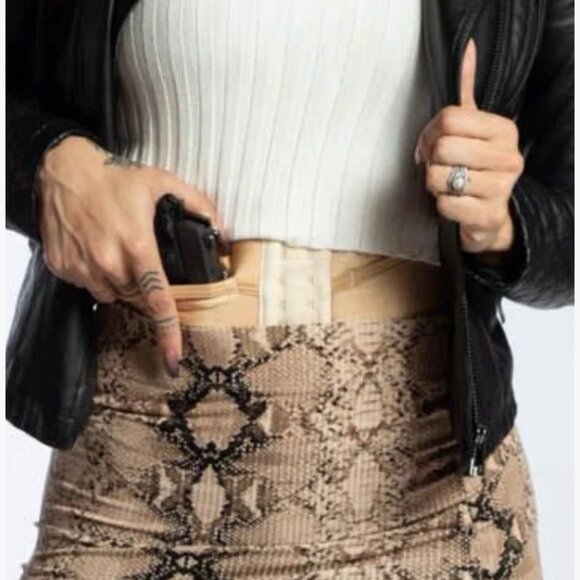 DENE ADAMS Concealed Carry Corset Holster Nude Large - Picture 1 of 6